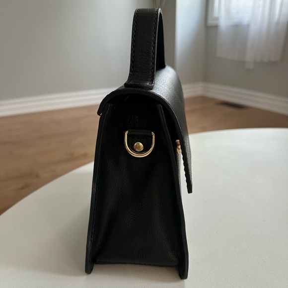 Mini Black Pebbled Leather Handbag - Picture 5 of 9